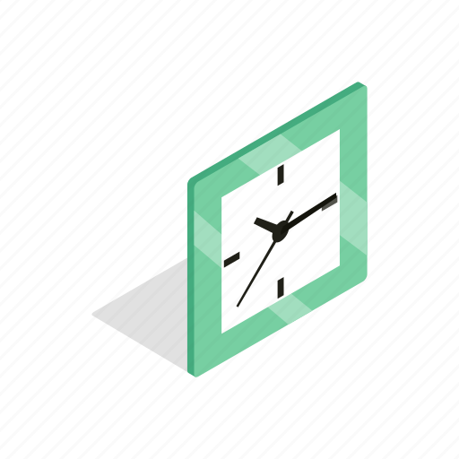 Clock, face, isometric, sheet, square, time, watch icon - Download on Iconfinder