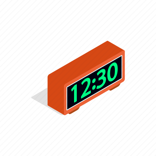 Alarm, clock, digital, isometric, time, timer, watch icon - Download on Iconfinder