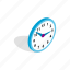 blue, clock, isometric, office, round, time, timer 