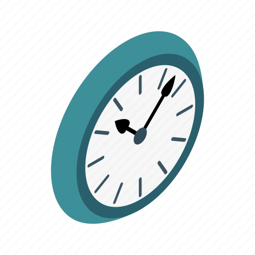 Circle, clock, hour, isometric, minute, round, time icon - Download on Iconfinder