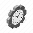 circle, clock, hour, isometric, minute, round, time