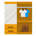 clothes, wardrobe, cupboard, closet, cabinet