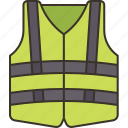 vest, safety, uniform, fluorescent, reflective