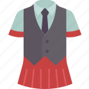uniform, skirt, woman, dress, clothes