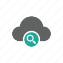 cloud, magnify glass, search