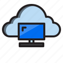 cloud, computer, data, monitor