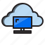 cloud, computer, data, monitor 
