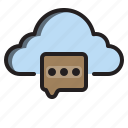 box, chat, clouds, computer