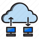 clouds, computer, data, sync