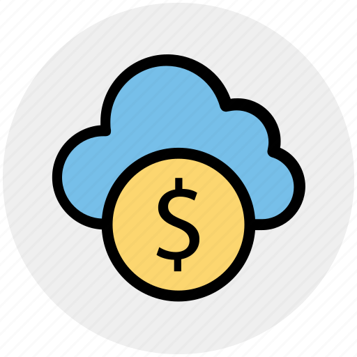 Cloud and dollar, cloud currency concept, cloud dollar sign, dollar with cloud, earning concept icon - Download on Iconfinder