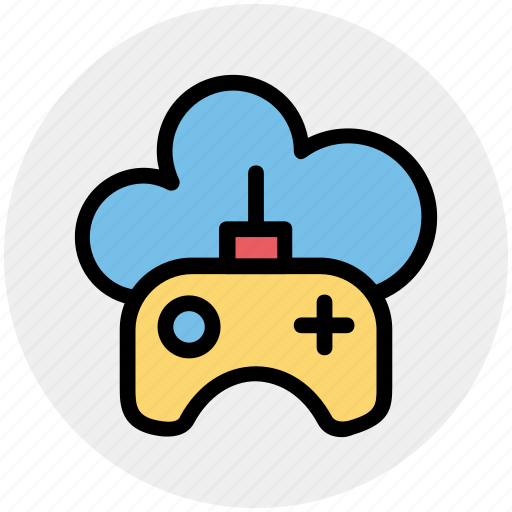 Cloud and gamepad, cloud game, cloud with game control, cloud with gamepad, cloud with joystick, joypad icon - Download on Iconfinder