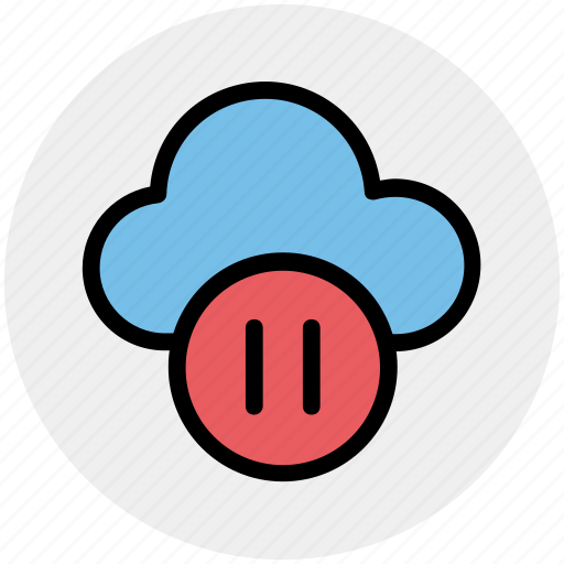 Cloud, cloud pause, media, pause, service, streaming icon - Download on Iconfinder