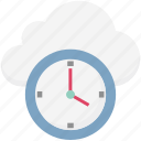cloud, cloud clock, cloud computing, history, schedule, timer, watch 