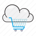 cart, cloud, computing, online, shopping 