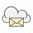 cloud, email, message, server, storage 
