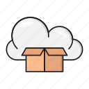 box, cloud, package, parcel, server 