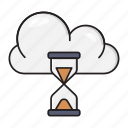 cloud, database, hourglass, stopwatch, timer 