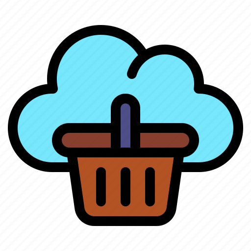 Basket, cloud, survice, networking, information, technology icon - Download on Iconfinder