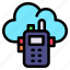 walkie, talkie, cloud, survice, networking, information, technology 