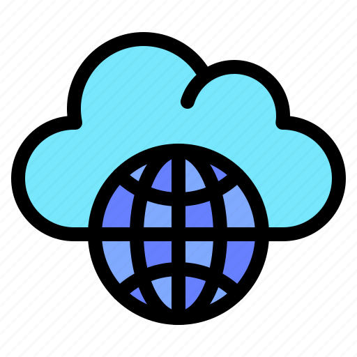 Globe, cloud, survice, networking, information, technology icon - Download on Iconfinder