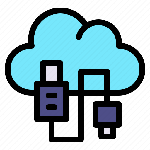 Usb, cloud, survice, networking, information, technology icon - Download on Iconfinder