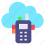 walkie, talkie, cloud, survice, networking, information, technology 