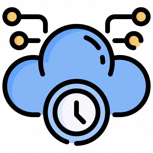 Clock, cloud, computing, file, storage, wait, time icon - Download on Iconfinder