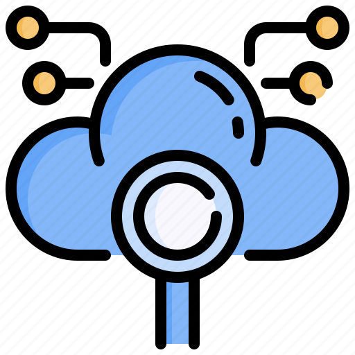 Search, magnifying, glass, cloud, computing, storage icon - Download on Iconfinder