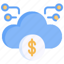 coin, cloud, computing, dollar, data