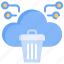 dustbin, delete, cloud, computing, bucket, ui 