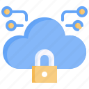 locked, cloud, computing, padlock, storage, security