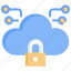 locked, cloud, computing, padlock, storage, security 