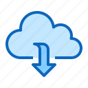 arrow, cloud, computing, data, download, technology