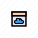 cloud, database, server, storage, webpage