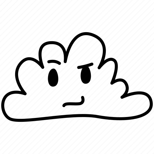 Cloud, emoji, emoticon, strange icon - Download on Iconfinder