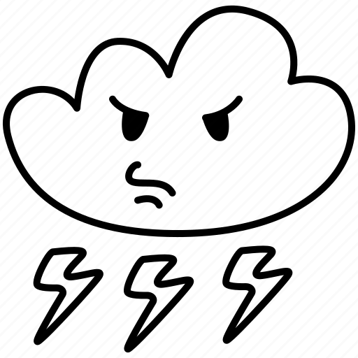 Cloud, emoji, angry, thunder icon - Download on Iconfinder
