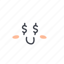 cloud, emoji, emoticon, money