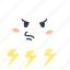 cloud, emoji, angry, thunder 