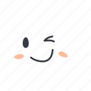 cloud, emoji, emoticon, wink