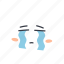cry, sad, cloud, emoticon 