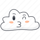 kiss, wink, cloud, emoji