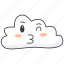 kiss, wink, cloud, emoji 