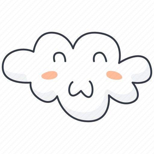 Shy, shame, cloud, emoji icon - Download on Iconfinder