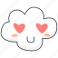 love, heart, cloud, emoji 