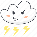 thunder, angry, cloud, emoji