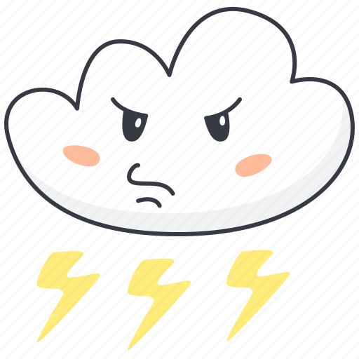 Thunder, angry, cloud, emoji icon - Download on Iconfinder
