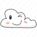 wink, smile, cloud, emoji