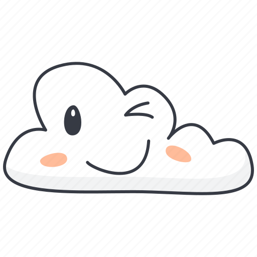 Wink, smile, cloud, emoji icon - Download on Iconfinder
