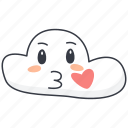 kiss, cloud, emoji, love
