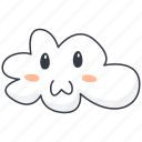 shy, cloud, emoji, shame